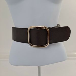 Ruby Ribbon Black adjustable belt with 3 interchangeable buckles